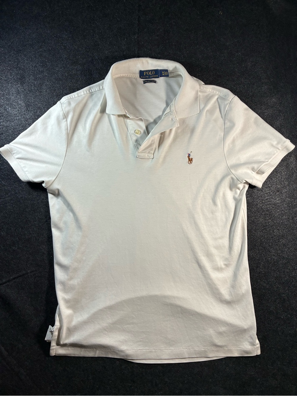 Polo by Ralph Lauren Men's Light White Polo with Embroidered Pony